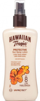 Hawaiian Tropic Protective Sun Spray Lotion Renksiz 8 Faktör Tüm Ciltler İçin Suya Dayanıklı Yağlı Vücut ve Yüz Güneş Kremi 200 ml