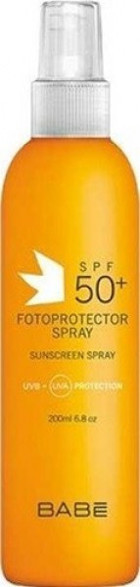 Babe Fotoprotector Spray Renksiz 50+ Faktör Tüm Ciltler İçin Yağlı Suya Dayanıklı Güneş Kremi 200 ml
