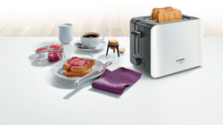 Bosch TAT6A111 Kompakt 2 Dilim Kırıntı Tepsili 1090 W Beyaz Mini Ekmek Kızartma Makinesi