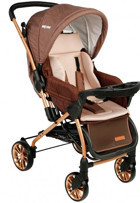 Baby Enzo Step20 Çift Yönlü Katlanabilir 360 Derece Dönen Tam Yatar Puset Bebek Arabası Kahverengi