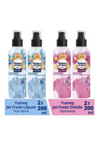 Yumoş Jet Fresh Orkide Kokulu Sprey Çamaşır Parfümü 4x 200 ml