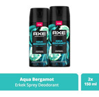 Axe Aqua Bergamot Sprey Erkek Deodorant 2x150 ml