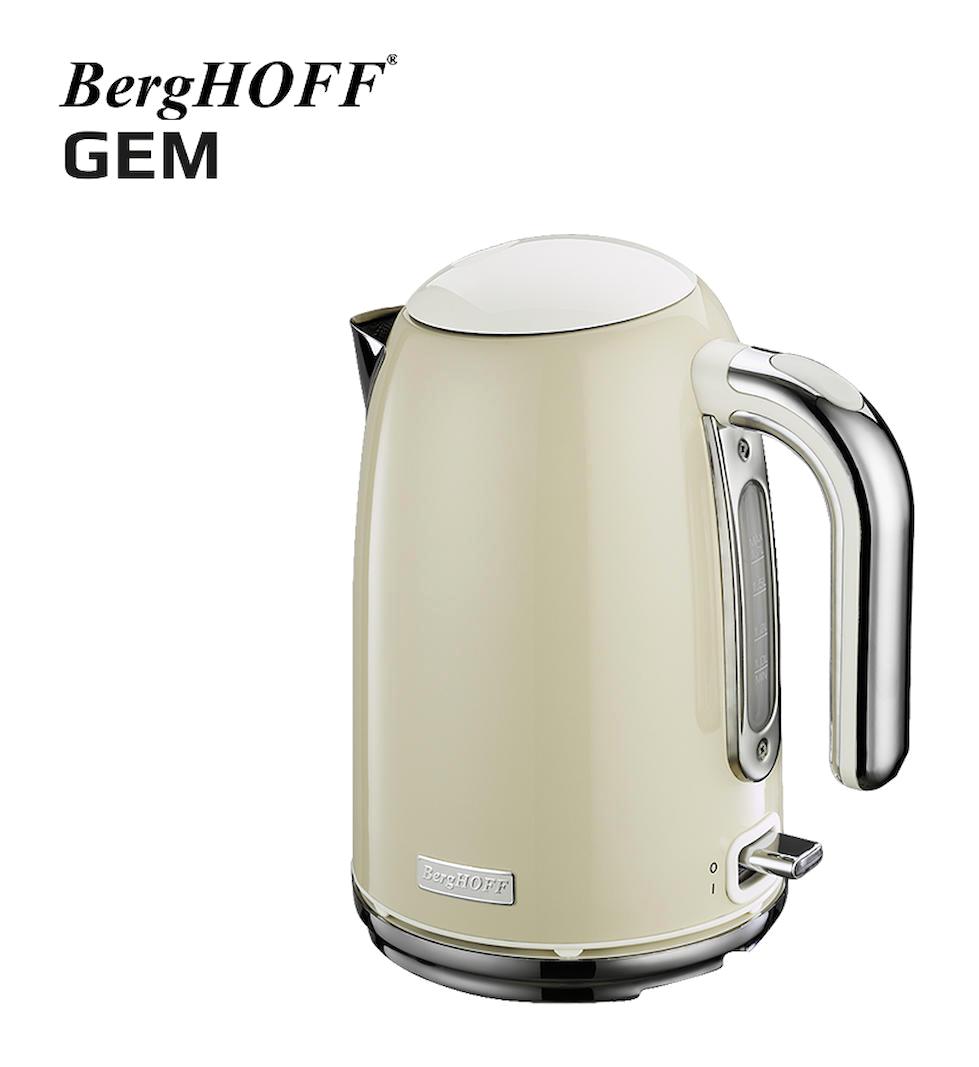 Berghoff Gem Retro Yuvarlak Çelik 1.7 lt 2200 W Krem Kettle