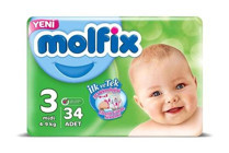 Molfix 3 Numara Bantlı Bebek Bezi 34'lü