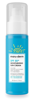 Maru.Derm 50 Faktör İçin Nemlendirici Yaşlanma Karşıtı Suya Dayanıklı Yüz ve Vücut Güneş Kremi 50 ml