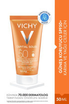 Vichy Capital Soleil 50 Faktör Tüm Ciltler İçin Nemlendirici Suya Dayanıklı Yüz Güneş Kremi 50 ml