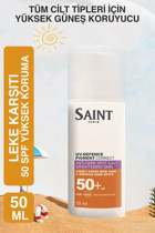 Luxury Prestige Saint Renksiz 50 Faktör Hassas Ciltler İçin Leke Karşıtı Yaşlanma Karşıtı Suya Dayanıklı Yüz ve Vücut Güneş Kremi 50 ml