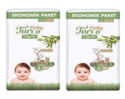 Baby Turco Ekonomik Paket 5 Numara Organik Cırtlı Bebek Bezi 80 Adet