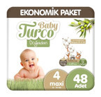 Baby Turco Maxi Ekonomik 4 Numara Organik Bantlı Bebek Bezi 48 Adet