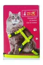 Pet Style Düz Fosforlu Sarı Ayarlanabilir Gezdirme Göğüs Kedi Tasması