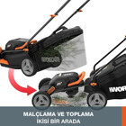 Worx Wg743E İtmeli Şarjlı Akülü Çim Biçme Makinesi