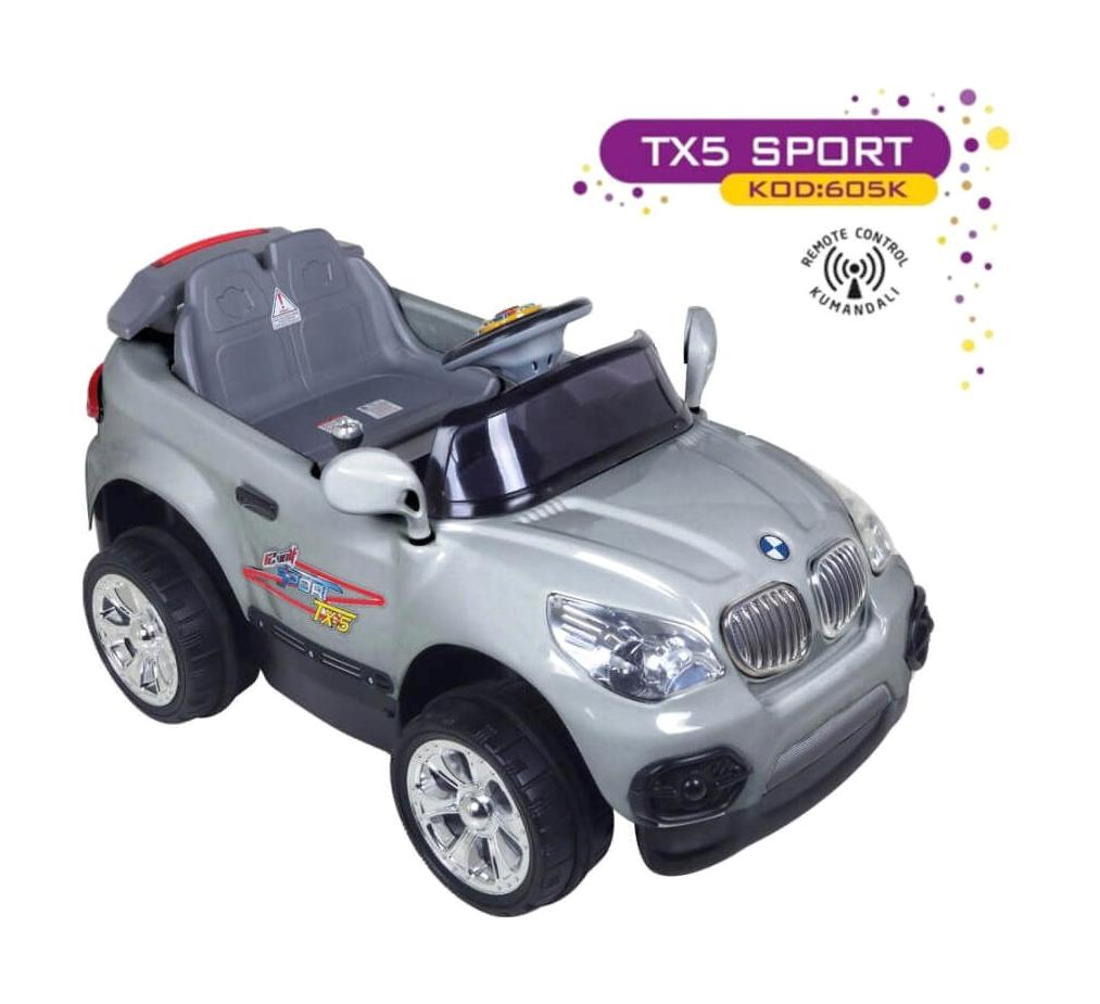 Aliş Toys Tx-5 Sport 12 V Üstü Açık Tek Kişilik Akülü Araba Gri