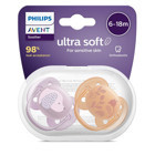 Philips Avent Ultra Soft 6-18 Ay Ortodontik Silikon Emzik Çok Renkli