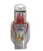 Bambino Silikon Yenidoğan Yavaş Akışlı Kulplu 0-6 Ay Desenli Kırmızı Biberon 250 ml