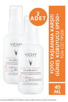 Vichy Soleil 50 Faktör Tüm Ciltler İçin Leke Karşıtı Nemlendirici Yağsız Suya Dayanıklı Yüz ve Vücut Güneş Kremi 40 ml