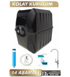 Piksel Aqua Multimineralli 14 Aşamalı 12 lt Kapalı Kasa Pompasız Tezgah Altı Su Arıtma Cihazı