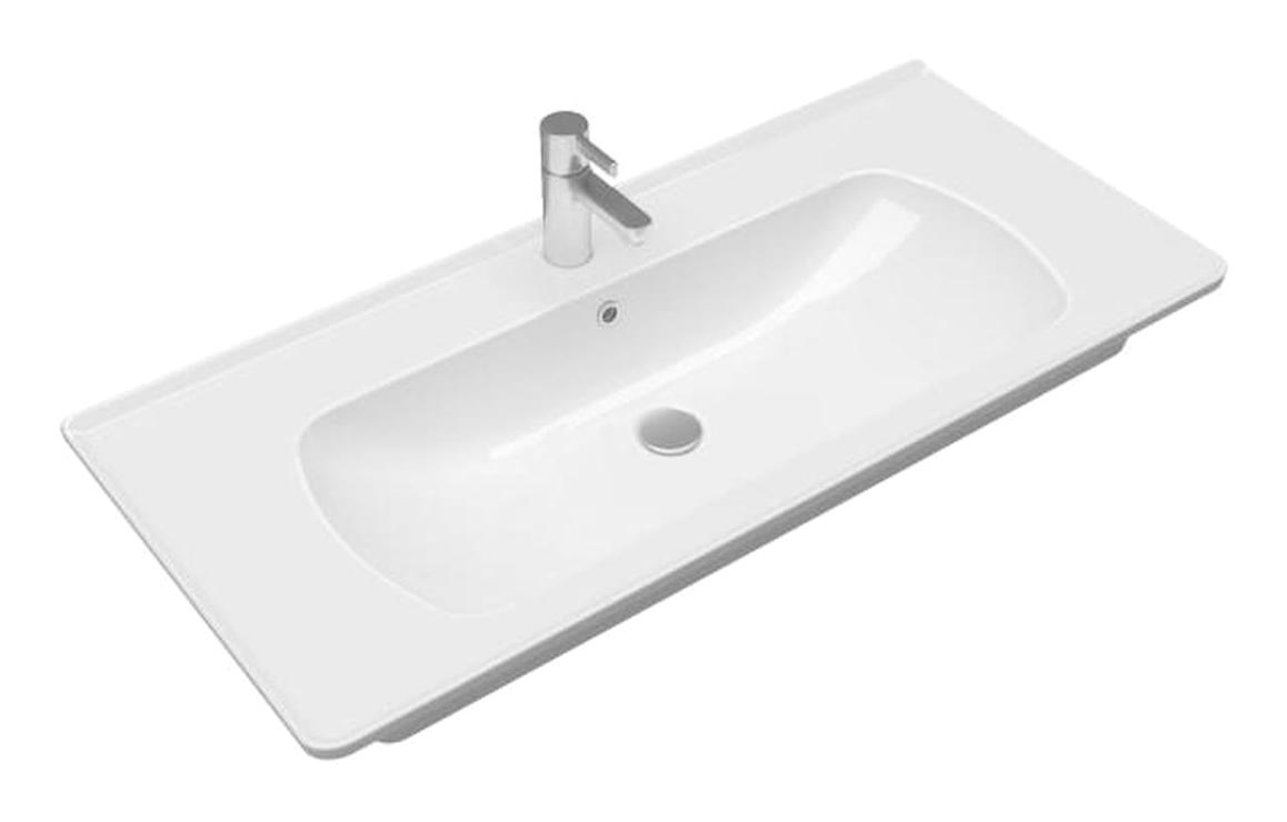 Seramiksan Saturn Flat Tekli 100 cm Seramik Dikdörtgen Lavabo Beyaz