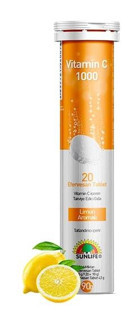 Sunlife Vitamin C Limonlu Yetişkin Vitamin 20 Tablet