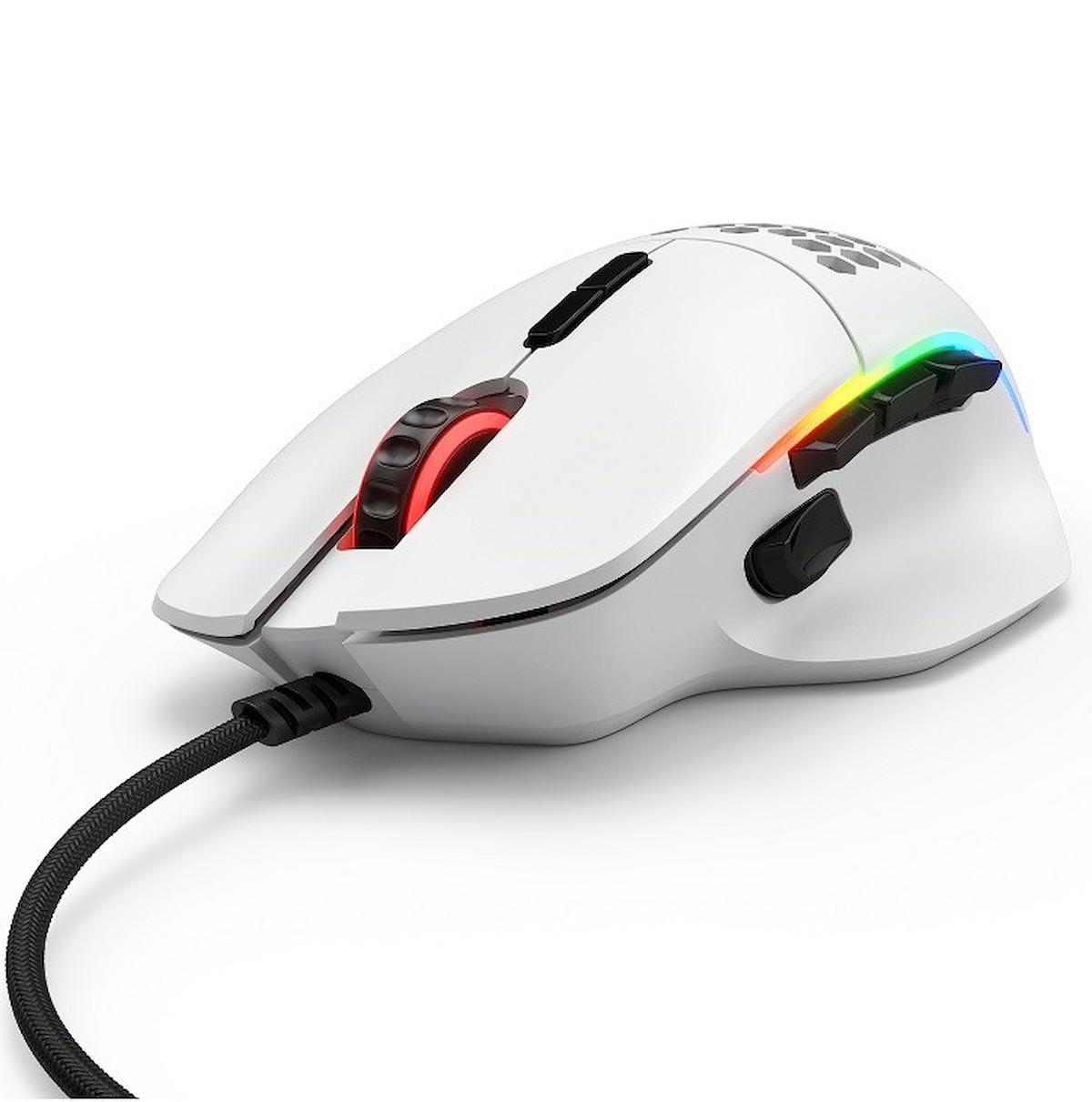 Glorious Model I RGB Ergonomik Makrolu Kablolu Beyaz Optik Gaming Mouse