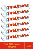 Toblerone Beyaz Çikolata 100 gr 6 Adet