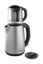 Bosch Tea Maker Cam Demlikli 1800 W Işıklı Çelik Gövdeli Gri Çay Makinesi