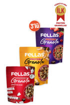 Fellas Protein Bar Hindistan Cevizli Granola 270 gr + Kırmızı Meyveli 270 gr + Yer Fıstıklı 270 gr