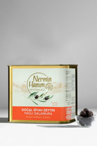 Nermin Hanım Zeytinliği Gemlik Yağlı Tuzlu Salamura Siyah Zeytin Teneke 1.2 kg