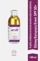 Acvit Mineral Compact Renksiz 50 Faktör Tüm Ciltler İçin Nemlendiricili Yaşlanma Karşıtı Aydınlatıcı Yağsız Suya Dayanıklı Vücut Güneş Kremi 100 ml