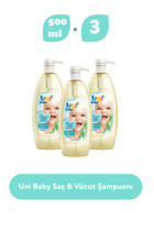 Uni Baby Göz Yakmayan Yenidoğan Bebek Şampuanı 3x500 ml