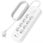 Belkin SRB003VF2M 8'li Soket 2 Metre Tekli USB Kablolu Çiftli Akım Korumalı Priz