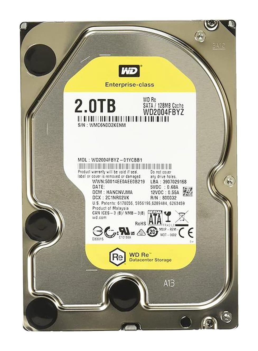 Western Digital WD2004FBYZ 2 TB 3.5 inç 7200 RPM 128 MB SATA 3.0 Harddisk