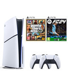 Sony Playstation 5 Slim CD Edition 1 TB 2 Dualsense Kollu Oyun Konsolu + FC 24 Oyun + GTA 5 Oyun