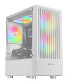 Rampage Lyra Mesh RGB Mesh Sıvı Soğutmalı 3 Fanlı Beyaz Dikey Kullanım Micro ATX Oyuncu Bilgisayar Kasası