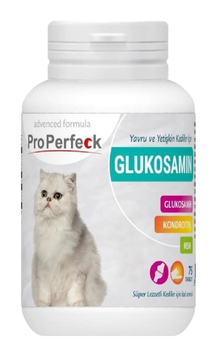 Pro Perfeck Glukosamin D Vitamini Gelişim Destekleyici Yetişkin Kedi Vitamini Tablet 75 Adet