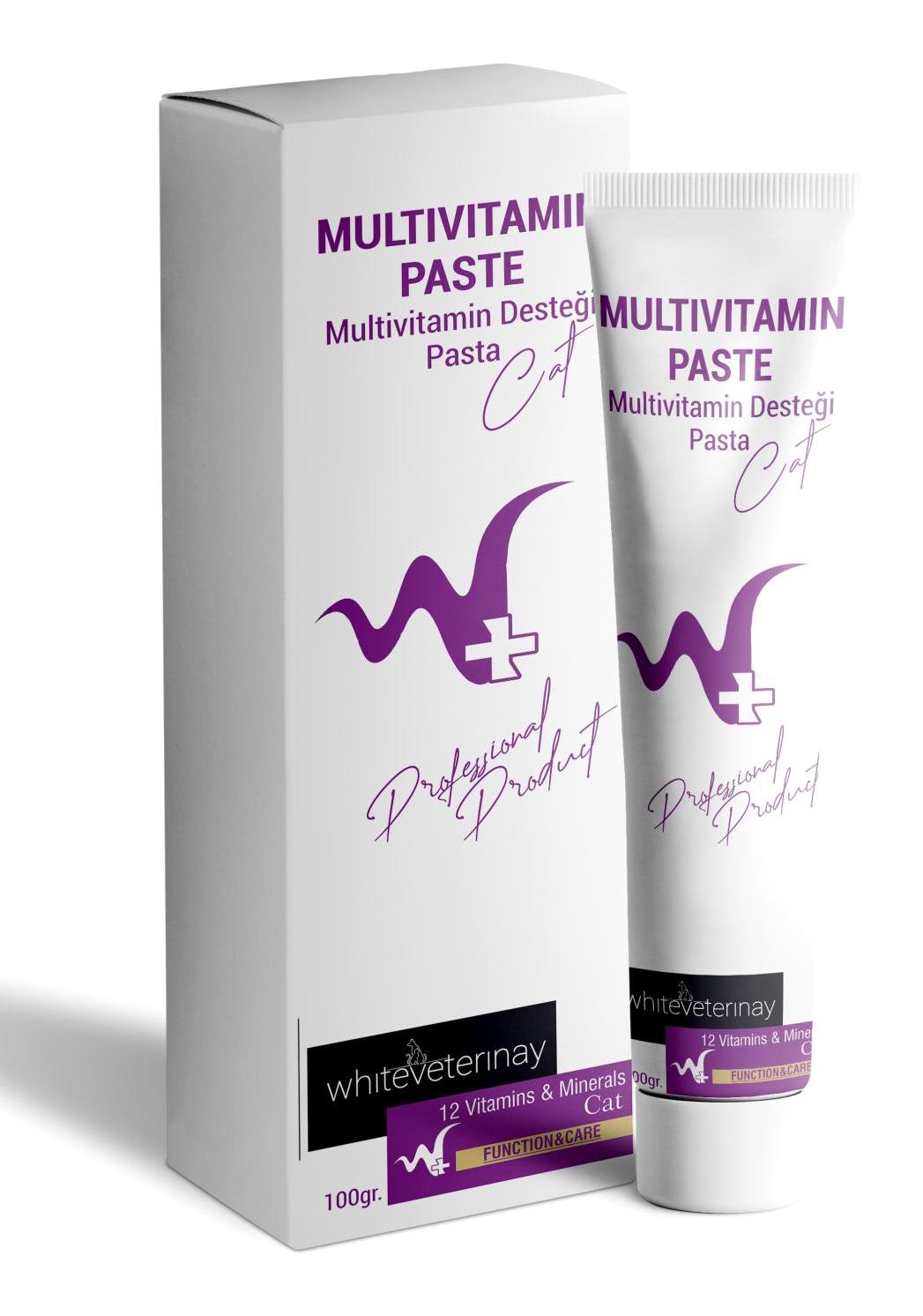 Whiteveterinay E Vitamini Multivitamini Bağışıklık Güçlendirici Yetişkin Kedi Vitamini Macun 100 gr