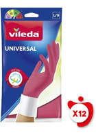 Vileda Universal Kırmızı Large 12 Çift Temizlik Eldiveni