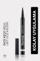 Flormar No:001 Yarı Mat Siyah Kalıcı İnce Uçlu Keçe Likit Eyeliner