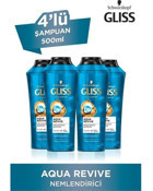 Gliss Aqua Revive Hyaluron Nemlendirici Tüm Saçlar İçin Deniz Yosunu Standart Unisex Şampuanı 4x500 ml