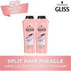 Gliss Split Hair Miracle Onarıcı Tüm Saçlar İçin Sade Standart Unisex Şampuanı 2x360 ml