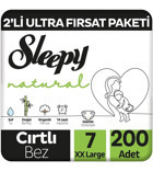 Sleepy Natural 7 Numara Cırtlı Bebek Bezi 200 Adet