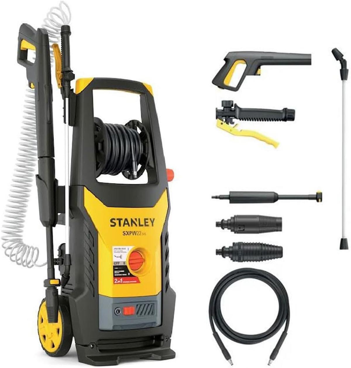 Stanley SXPW22DHS 2200 W Deterjan Hazneli Tekerlekli 160 Bar Elektrikli Basınçlı Yıkama Makinesi