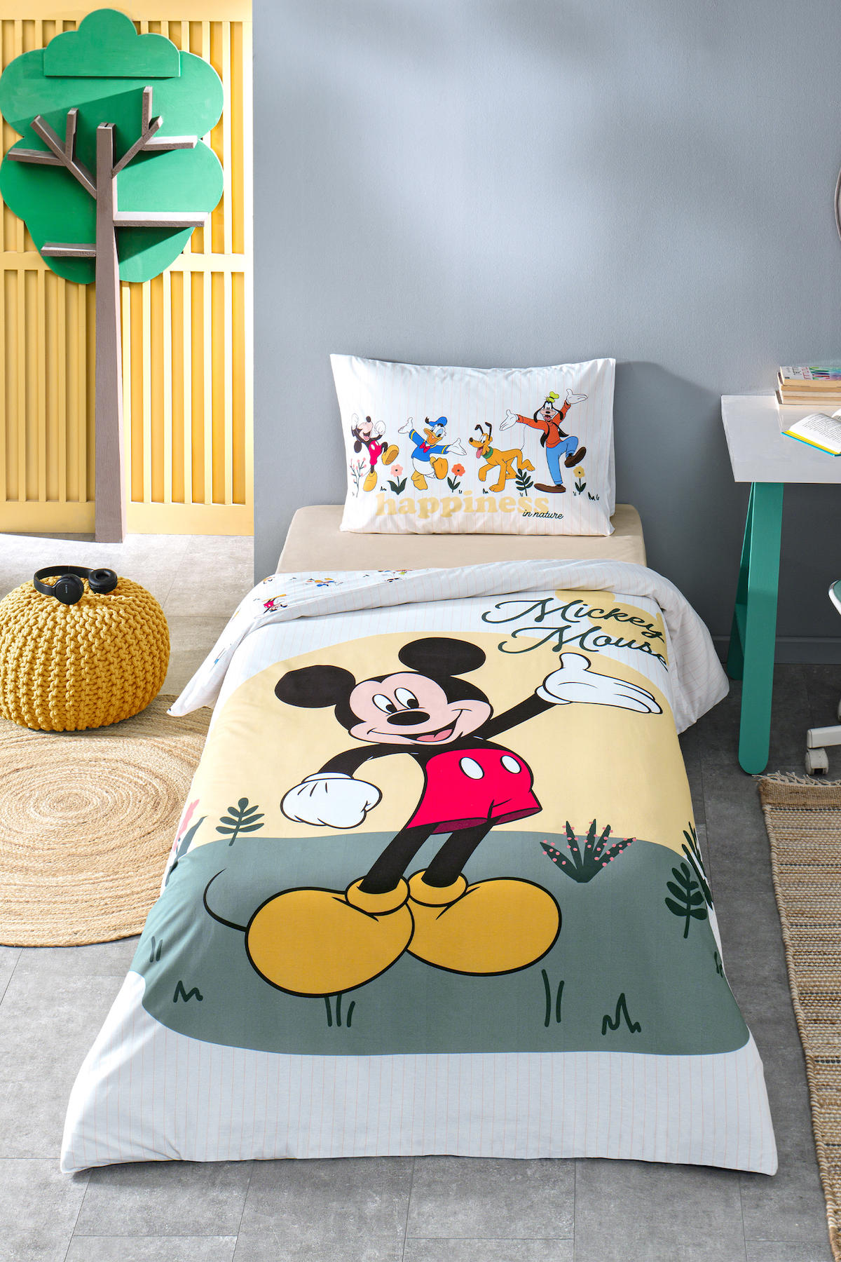 Özdilek Mickey Mouse Nomadic Pamuk 160x220 cm Çarşaflı Lastikli Mickey Mouse Takımı Çok Renkli