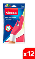 Vileda Pembe Large Temizlik Eldiveni 12 Paket