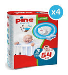 Pine Classic 3 Numara Cırtlı Bebek Bezi 216 Adet