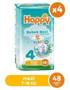 Happy 4 Numara Bantlı Bebek Bezi 192 Adet