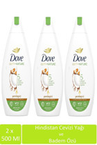 Dove Care By Nature Hindistan Cevizi-Badem Özü Nemlendirici Duş Jeli 3x500 ml