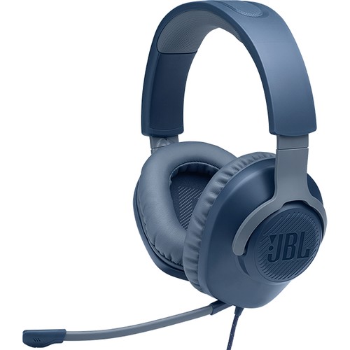 Jbl Quantum 100 3.5 mm Jak Gürültü Önleyici Mikrofonlu Kablolu Kulak Üstü Kulaklık Mavi