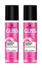 Gliss Supreme Length Biotin Kompleksi - Şakayık Çiçeği Etki Boyalı Saçlar Tüm Saçlar İçin Durulanmayan Kadın Saç Kremi 2x200 ml