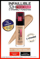 L'Oreal Paris Infaillible 32H Fresh Wear Golden Vanilla 120 Güneş Koruyuculu Likit Şişe Fondöten 30 ml