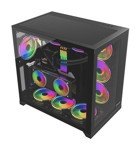 Gamepower Warcy Evo RGB 6 Fanlı Siyah Dikey Kullanım Micro ATX Oyuncu Bilgisayar Kasası